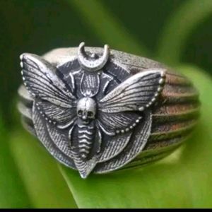 SOLD Unisex Gothic Death's Head Moth Ring size 9